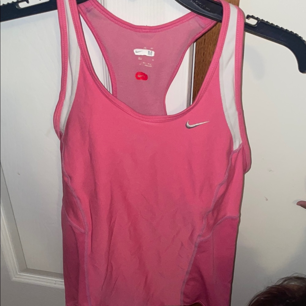 Nike Pink and White Sports Tank